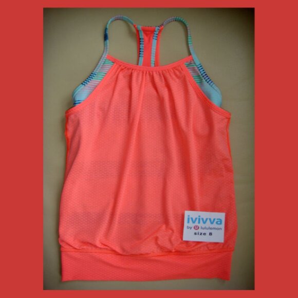 Ivivva Other - Ivivva Girl by Lululemon 🍋 Double Dutch Tank orange green blue size 8